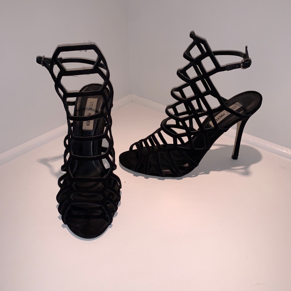 STEVE MADDEN strappy webbed heels